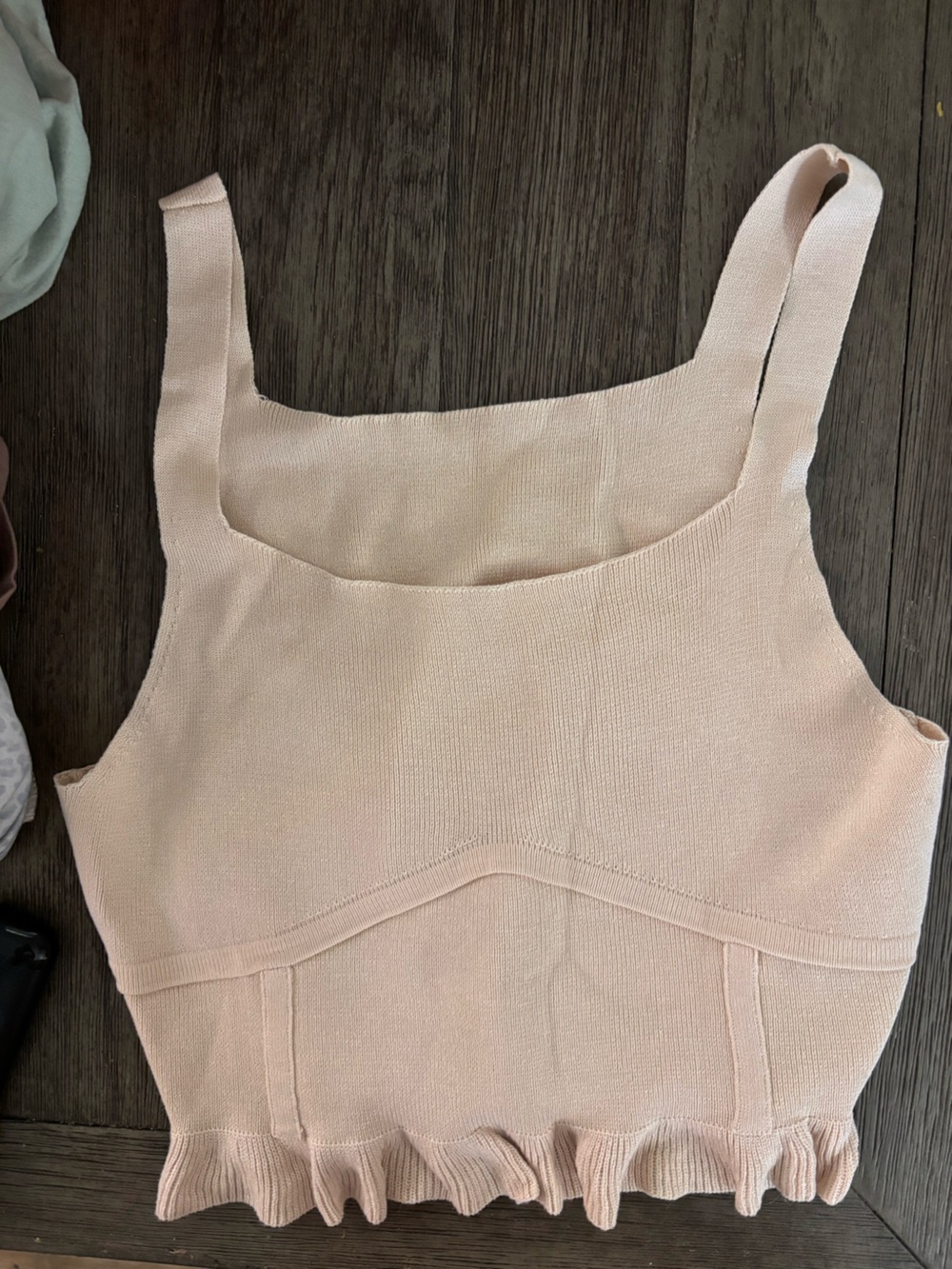 Sleeveless Knit Crop Tank - nude